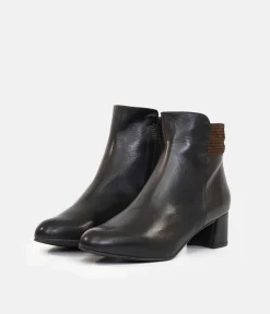 Brenda Zaro Classic Black Leather Ankle Boots