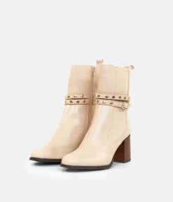 Brenda Zaro Deluxe Tall Beige Ankle Boots
