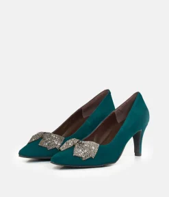 Brenda Zaro Glamorous Green Bow Heels