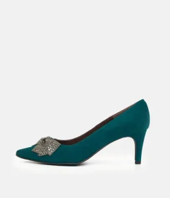 Brenda Zaro Glamorous Green Bow Heels