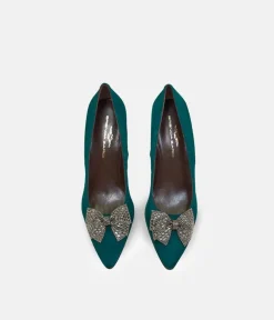 Brenda Zaro Glamorous Green Bow Heels