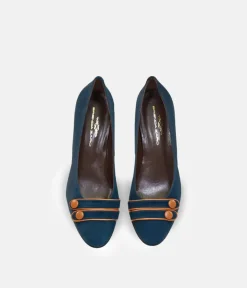 Brenda Zaro Premium Navy Suede Heels