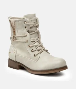 Casual Cosy Lined Mustang Ice White Ankle Boots