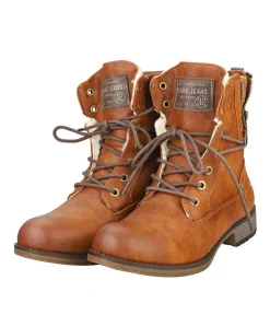 Casual Cosy Lined Mustang Cognac Ankle Boots