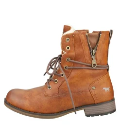 Casual Cosy Lined Mustang Cognac Ankle Boots