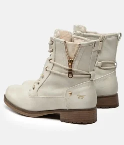 Casual Cosy Lined Mustang Ice White Ankle Boots