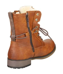 Casual Cosy Lined Mustang Cognac Ankle Boots