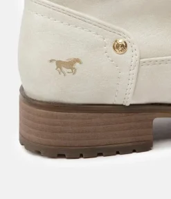 Casual Cosy Lined Mustang Ice White Ankle Boots