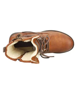 Casual Cosy Lined Mustang Cognac Ankle Boots