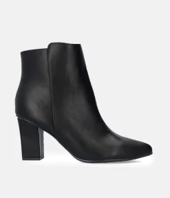 Chic Black Block Heel Ankle Boots
