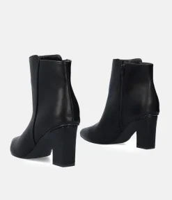 Chic Black Block Heel Ankle Boots