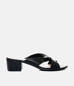 Chic Black Low Block Heel Mules
