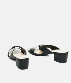 Chic Black Low Block Heel Mules
