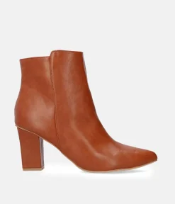 Chic Brown Block Heel Ankle Boots