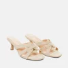 Chic Cream Suedette Heeled Mule Sandals
