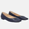 Chic Navy Square Toe Ballerina Flats
