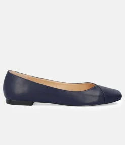 Chic Navy Square Toe Ballerina Flats