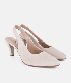 Cinderella Shoes Beatiful Beige Suede Slingbacks
