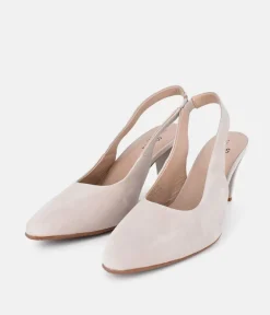 Cinderella Shoes Beatiful Beige Suede Slingbacks