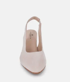 Cinderella Shoes Beatiful Beige Suede Slingbacks