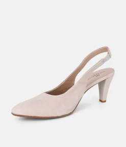 Cinderella Shoes Beatiful Beige Suede Slingbacks