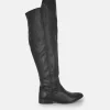 Cinderella Shoes Black Leather Thigh High Boots