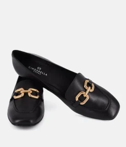 Cinderella Shoes Black Leather Luxe Loafers