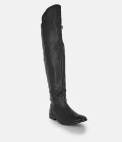 Cinderella Shoes Black Leather Thigh High Boots