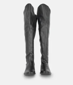 Cinderella Shoes Black Leather Thigh High Boots