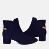 Cinderella Shoes Chic Navy Suede Ankle Boots