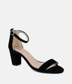 Cinderella Shoes Classic Ankle Strap Suede Block Heels