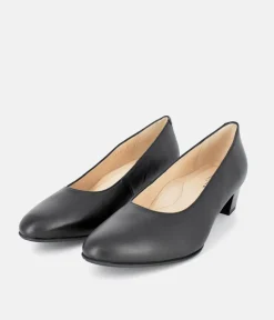 Cinderella Shoes Classic Soft Black Nappa Court Shoes