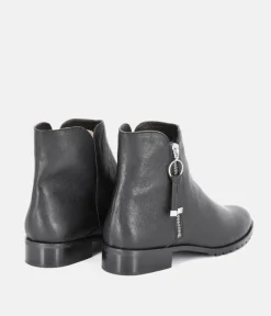 Cinderella Shoes Classic Black Leather Ankle Boots
