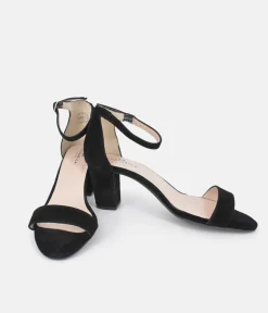 Cinderella Shoes Classic Ankle Strap Suede Block Heels