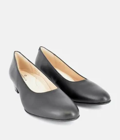 Cinderella Shoes Classic Soft Black Nappa Court Shoes