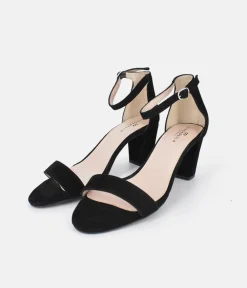 Cinderella Shoes Classic Ankle Strap Suede Block Heels