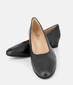 Cinderella Shoes Classic Soft Black Nappa Court Shoes
