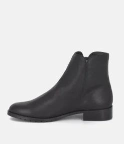 Cinderella Shoes Classic Black Leather Ankle Boots