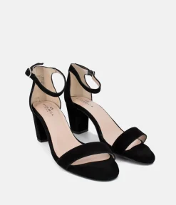 Cinderella Shoes Classic Ankle Strap Suede Block Heels