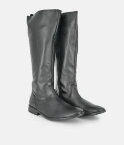 Cinderella Shoes Classic Long Black Leather Boots