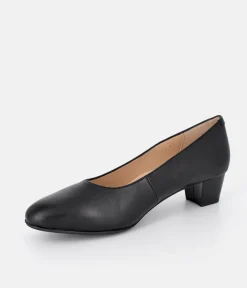 Cinderella Shoes Classic Soft Black Nappa Court Shoes