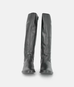 Cinderella Shoes Classic Long Black Leather Boots