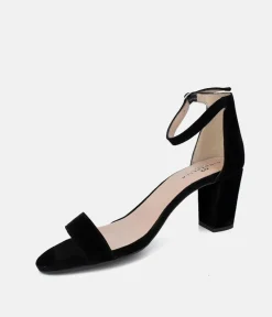 Cinderella Shoes Classic Ankle Strap Suede Block Heels