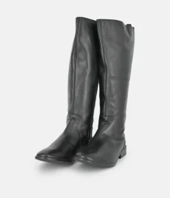 Cinderella Shoes Classic Long Black Leather Boots
