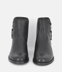 Cinderella Shoes Classic Black Leather Ankle Boots