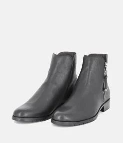 Cinderella Shoes Classic Black Leather Ankle Boots