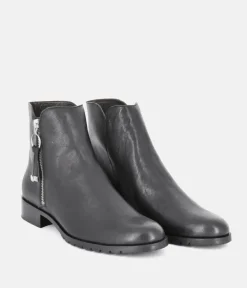 Cinderella Shoes Classic Black Leather Ankle Boots