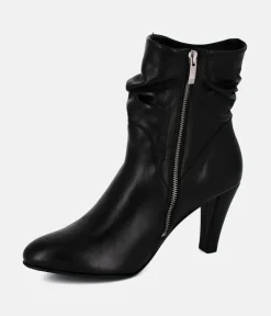 Cinderella Shoes Deluxe Black Leather Ankle Boots