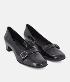 Cinderella Shoes Dressy Black Patent Block Heels