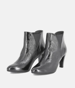 Cinderella Shoes Dressy Black Leather Ankle Boots
